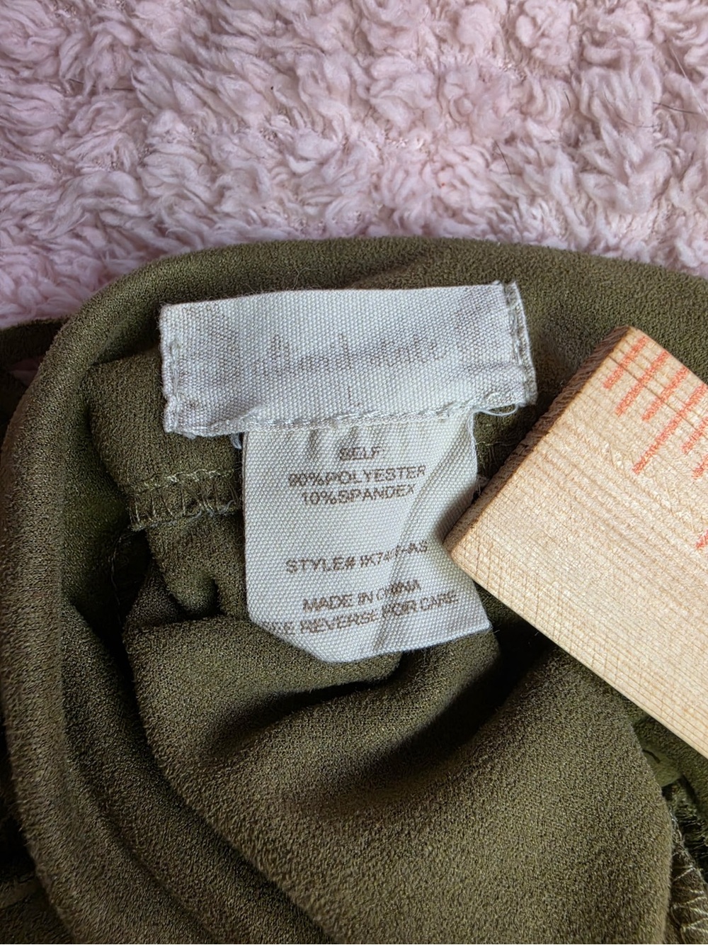 Altar'd State Olive Green Fringe Suede-Look Mini Skirt- Size L - Picture 3 of 5